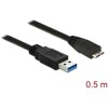 Kabel USB 5Gbps typ A - micro-B męsko-męski męski 50cm czarny Delock 85071