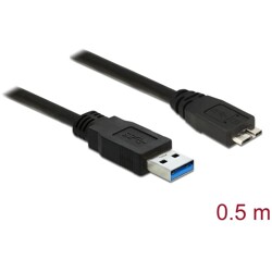 Kabel USB 5Gbps typ A - micro-B męsko-męski męski 50cm czarny Delock 85071