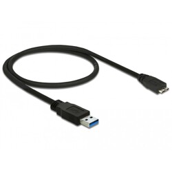 Kabel USB 5Gbps typ A - micro-B męsko-męski męski 50cm czarny Delock 85071 Kabel USB 5Gbps typ A - micro-B męsko-męski męski 50cm czarny Delock 85071