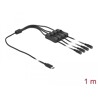 Kabel USB-C męski do 4x DC 5,5 x 2,1mm żeński z przełącznikiem 1m Delock 86802