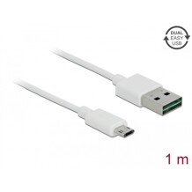 Przewód USB 2.0 typ A na micro-B 1m biały Delock 84807