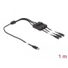 Kabel USB-C męski do 3x DC 5,5 x 2,1mm żeński z przełącznikiem 1m Delock 86801