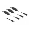 Kabel USB-C męski do 3x DC 5,5 x 2,1mm żeński z przełącznikiem 1m Delock 86801