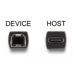 Adapter USB 2.0 żeński USB-C na męski typ B Delock 65839