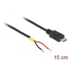 Przewód USB 2.0 micro-B wtyk męski - 2x wyprowadzenia zasilania 15cm Raspberry Pi Delock 85306
