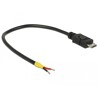 Przewód USB 2.0 micro-B wtyk męski - 2x wyprowadzenia zasilania 15cm Raspberry Pi Delock 85306