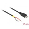 Przewód USB 2.0 micro-B wtyk męski - 2x wyprowadzenia zasilania 10cm Raspberry Pi Delock 82697