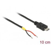 Przewód USB 2.0 micro-B wtyk męski - 2x wyprowadzenia zasilania 10cm Raspberry Pi Delock 82697