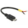 Przewód USB 2.0 micro-B wtyk męski - 2x wyprowadzenia zasilania 10cm Raspberry Pi Delock 82697
