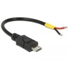 Przewód USB 2.0 micro-B wtyk męski - 2x wyprowadzenia zasilania 10cm Raspberry Pi Delock 82697