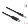 Kabel audio stereo USB-C męski do gniazda stereo męskiego 3-pin. 1m czarny Delock 85208