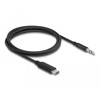 Kabel audio stereo USB-C męski do gniazda stereo męskiego 3-pin. 1m czarny Delock 85208