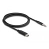 Kabel audio stereo USB-C męski do gniazda stereo męskiego 3-pin. 1m czarny Delock 85208