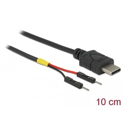 Kabel zasilający USB typ C do 2x pin wtyk męski rozdzielony 10cm Delock 85418