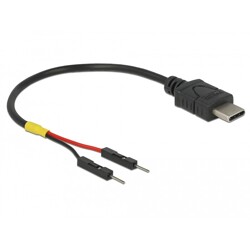 Kabel zasilający USB typ C do 2x pin wtyk męski rozdzielony 10cm Delock 85418 Kabel zasilający USB typ C do 2x pin wtyk męski rozdzielony 10cm Delock 85418