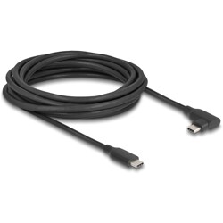 Aktywny kabel USB 10Gbps USB-C z męskiego na męskie kątowy w lewo / w prawo 5m 8K PD 60W Delock 81196 Aktywny kabel USB 10Gbps USB-C z męskiego na męskie kątowy w lewo / w prawo 5m 8K PD 60W Delock 81196