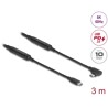 Aktywny kabel USB 10Gbps USB-C z męskiego na męskie kątowy w lewo / w prawo 3m 8K PD 60W Delock 81195