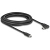 Aktywny kabel USB 10Gbps USB-C z męskiego na męskie kątowy w lewo / w prawo 3m 8K PD 60W Delock 81195