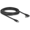 Aktywny kabel USB 10Gbps USB-C z męskiego na męskie kątowy w lewo / w prawo 3m 8K PD 60W Delock 81195