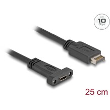 Kabel USB 10Gbps USB typ E A klucz 20-pin. męsko-żeński USB-C do montażu panelowego 25cm Delock 85454