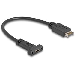 Kabel USB 10Gbps USB typ E A klucz 20-pin. męsko-żeński USB-C do montażu panelowego 25cm Delock 85454 Kabel USB 10Gbps USB typ E A klucz 20-pin. męsko-żeński USB-C do montażu panelowego 25cm Delock 85454