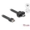 Kabel USB 10Gbps płaski typ E klucz A 20-pin. męski na USB-C żeński na panel 75cm Delock 85760