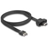Kabel USB 10Gbps płaski typ E klucz A 20-pin. męski na USB-C żeński na panel 75cm Delock 85760