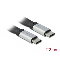 Płaski kabel wstążkowy USB 3.2 Gen.2 FPC z USB-C do USB-C 22cm PD 3A Delock 85926