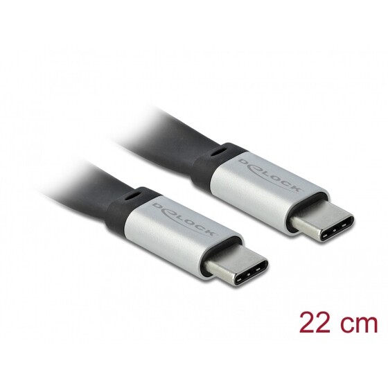 Płaski kabel wstążkowy USB 3.2 Gen.2 FPC z USB-C do USB-C 22cm PD 3A Delock 85926