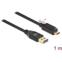 Kabel SuperSpeed USB 10Gbps typ A męski do USB-C męski ze śrubą na górze 1m Delock 83717