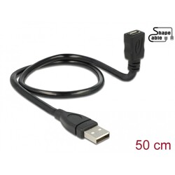 Kabel%20giętki%20USB%202.0%20A%20wtyk%20-%20USB%202.0%20micro%20B%20gniazdo%2050cm%20Delock%2083922