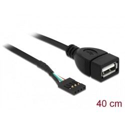 Kabel USB 2.0 gniazdo 2,54mm raster 4-pin. - 1x USB typ A gniazdo 40cm Delock 83825