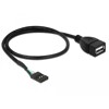 Kabel USB 2.0 gniazdo 2,54mm raster 4-pin. - 1x USB typ A gniazdo 40cm Delock 83825
