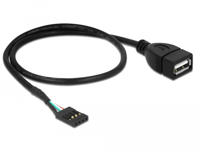 Kabel USB 2.0 gniazdo 2,54mm raster 4-pin. - 1x USB typ A gniazdo 40cm Delock 83825