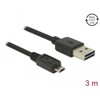 Przewód EASY-USB 2.0 typ A wtyk męski do EASY-USB 2.0 typ micro-B wtyk męski 3m czarny Delock 83851