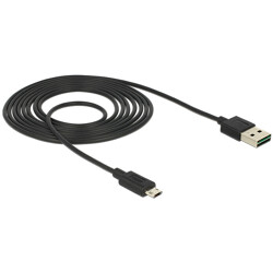 Przewód EASY-USB 2.0 typ A wtyk męski do EASY-USB 2.0 typ micro-B wtyk męski 2m czarny Delock 83850 Przewód EASY-USB 2.0 typ A wtyk męski do EASY-USB 2.0 typ micro-B wtyk męski 2m czarny Delock 83850