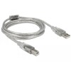 Przewód z wtykiem męskim USB 2.0 typ A - wtyk męski USB 2.0 typ B 2m przezroczysty Delock 83894