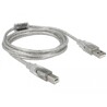 Przewód z wtykiem męskim USB 2.0 typ A - wtyk męski USB 2.0 typ B 2m przezroczysty Delock 83894