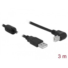 Przewód USB 2.0 typ A męski - USB 2.0 typ B męski kątowy 3m czarny Delock 83529