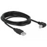 Przewód USB 2.0 typ A męski - USB 2.0 typ B męski kątowy 3m czarny Delock 83529