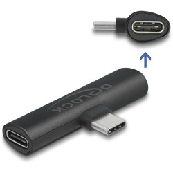 Adapter USB-C do 2x USB-C PD czarny Delock 64114
