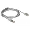 Przewód z wtykiem męskim USB 2.0 typ A - wtyk męski USB 2.0 typ B 3m przezroczysty Delock 83895