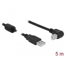 Przewód USB 2.0 typ A męski - USB 2.0 typ B męski kątowy 5m czarny Delock 83530