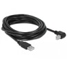 Przewód USB 2.0 typ A męski - USB 2.0 typ B męski kątowy 5m czarny Delock 83530