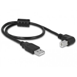 Przewód USB 2.0 typ A męski - USB 2.0 typ B męski kątowy 50cm czarny Delock 84809 Przewód USB 2.0 typ A męski - USB 2.0 typ B męski kątowy 50cm czarny Delock 84809