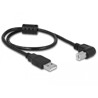 Przewód USB 2.0 typ A męski - USB 2.0 typ B męski kątowy 50cm czarny Delock 84809