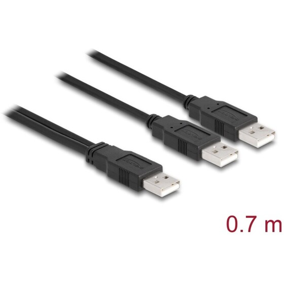 Kabel USB 2.0 typ A do 2x typ A 70cm Delock 80000