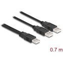 Kabel USB 2.0 typ A do 2x typ A 70cm Delock 80000