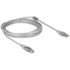 Przewód z wtykiem męskim USB 2.0 typ A - wtyk męski USB 2.0 typ B 5m przezroczysty Delock 83896