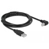Przewód USB 2.0 typ A męski - USB 2.0 typ B męski kątowy 2m czarny Delock 83528